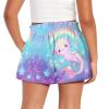 Uourmeti Star Axolotl Girls Paperbag Shorts Size 5-6 Years Elastic High Waist Shorts for Teens Casual Outfits Youth Summer Clothes Junior Active Running Short Pants view 2