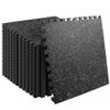 0.56in Thick 96 Sq Ft Gym Flooring for Home Gym, 24 Tiles Workout Exercise Equipment Mats, Rubber Top with EVA Foam, Interlocking Puzzle Floor Tiles for Fitness Room, Protective Flooring Mat view 1