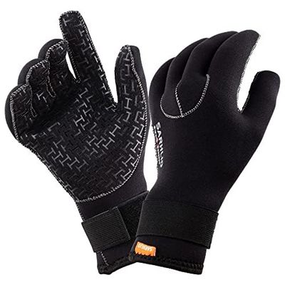 SARHLIO Neoprene Water Gloves 3mm Warm Wetsuit Gloves for Scuba Diving Snorkeling Paddling Surfing Kayaking Canoeing Spearfishing Skiing(XXL)
