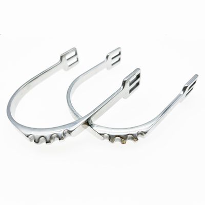 QualiTime Stainless Steel English Bumper Spurs, Equestrian Spurs for Men, Women, 1 Pair, Silver