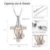 XSMZB Stethoscope Cross Urn Necklace for Ashes for Women Men Cremation Jewelry Human Pet Ash Holder Keepsake Pendant Memorial Locket(Silver-Rose Gold) view 2