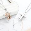 XSMZB Stethoscope Cross Urn Necklace for Ashes for Women Men Cremation Jewelry Human Pet Ash Holder Keepsake Pendant Memorial Locket(Silver-Rose Gold) view 3
