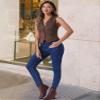 Allegra K Vintage Suit Waistcoat for Women's V Neck Faux Suede Button Down Sleeveless Jacket Vest X-Large Brown view 4