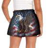Uourmeti American Flag Eagle Kids Summer Shorts for Girls Size 9-10 Years Casual Outfits Athletic Shorts for Running Shorts with Pockets High Waisted Flowy Wide Leg Shorts view 2