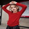 Arshiner Long Sleeve Shirts for Teen Girls & Kids - Casual Crew Neck Shirts - Red view 3