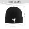 Silhouette Karate Beanie Hat Winter Unisex Knit Hat Ski Stocking Cuffed Cap Black view 2