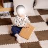 SUZEPER Plush Foam Interlocking Floor Mat with Border, Square Soft Climbing Area Rugs, Exercise Play Mats Floor Tiles for Home Parlor Bedroom(11.8x11.8x0.2in 10 Tiles, Black+White) view 2