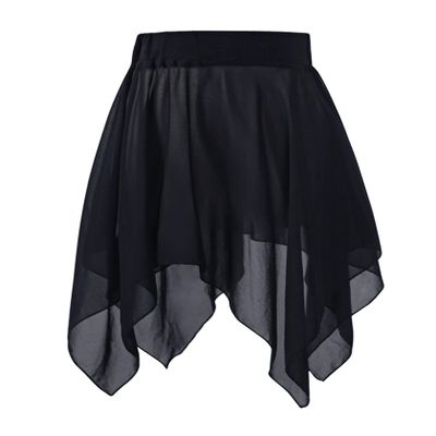Avrigirl Asymmetric Women Ballet Skirts Pull on Knee Length Chiffon Dance Skirts for Adult