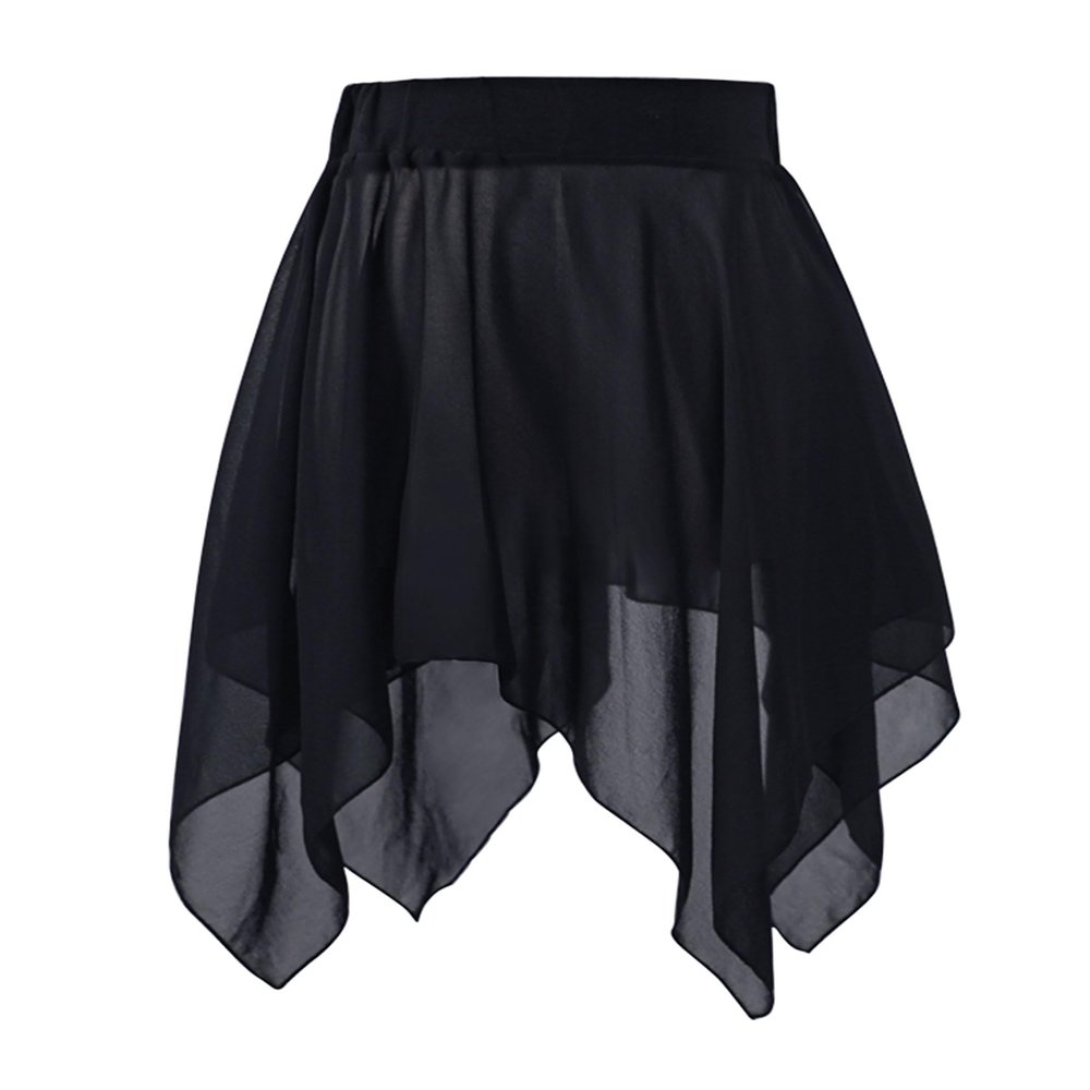 Avrigirl Asymmetric Women Ballet Skirts Pull on Knee Length Chiffon Dance Skirts for Adult