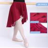 Avrigirl Burgundy Asymmetric Women Dance Skirts Wrap Semi-Sheer Chiffon Ballet Cover up for Swim, Aerial Yoga, Skating view 2