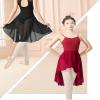 Avrigirl Burgundy Asymmetric Women Dance Skirts Wrap Semi-Sheer Chiffon Ballet Cover up for Swim, Aerial Yoga, Skating view 3