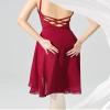Avrigirl Burgundy Asymmetric Women Dance Skirts Wrap Semi-Sheer Chiffon Ballet Cover up for Swim, Aerial Yoga, Skating view 4