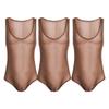 JEsilunmaMY Mens Sequin Lace Sheer Shapewear Stretch Sleeveless Bodysuit Body Shaper Slimming See Through Glitter Underwear (Coffee-3PC,Small) view 1