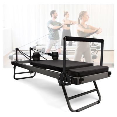 Cloudcool Foldable Pilates Reformer Machine, Portable Adjustable Home Pilates Reformer, Pilates Machine for Reformer Body Stamina Stretching Balance Exercise Workout(Gris)