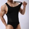 JEsilunmaMY Mens Ice Silk Mesh Shapewear Full Body Shaper Tummy Control Bodysuit Slimming Compression Shapewear Underwear (Black-3PC,X-Large) view 2