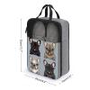 YHEGBFD Travel Shoe Bag,French Bulldog Print Shoe Pouch,outdoor Zippered Carrier Shoe Bags,mens Womens Shoe Tote Bag, style view 2