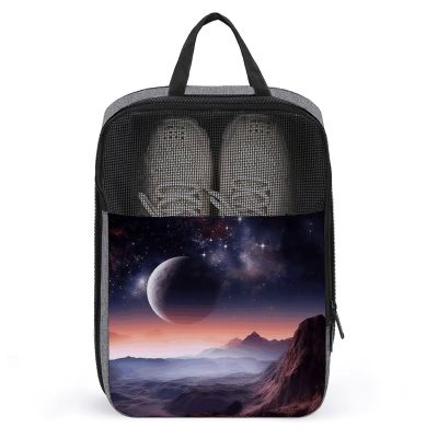 YHEGBFD Travel Shoe Bag,Galaxy Nature Planet Print Shoe Pouch,outdoor Zippered Carrier Shoe Bags,mens Womens Shoe Tote Bag, style