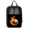 Travel Shoe Bag,Fire Baseball Print Shoe Pouch,outdoor Zippered Carrier Shoe Bags,mens Womens Shoe Tote Bag view 1