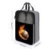 Travel Shoe Bag,Fire Baseball Print Shoe Pouch,outdoor Zippered Carrier Shoe Bags,mens Womens Shoe Tote Bag view 2