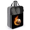Travel Shoe Bag,Fire Baseball Print Shoe Pouch,outdoor Zippered Carrier Shoe Bags,mens Womens Shoe Tote Bag view 3
