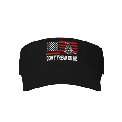 AIZBEGDLU Dont Tread On Me American Flag Sport Sun Visor Hats Adjustable Empty Top Baseball Cap Black
