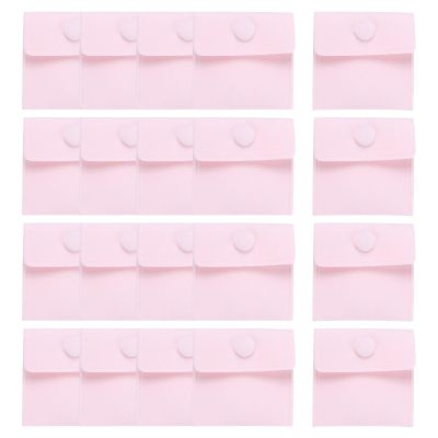uxcell 20 Pcs Velvet Jewelry Pouches with Snap Button 2.8x2.8 Inches, Soft Jewelry Pouches Storage Bags Small Velvet Gift Bags for Rings Necklace Bracelet Earring Watch, Pink