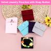 uxcell 20 Pcs Velvet Jewelry Pouches with Snap Button 2.8x2.8 Inches, Soft Jewelry Pouches Storage Bags Small Velvet Gift Bags for Rings Necklace Bracelet Earring Watch, Pink view 4