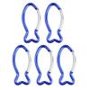 DAYnagh 5 Pieces Fish Shape Climbing Buckle Metal Locking Spring Hook Carabiner Clip for Camping Fishing Hiking Traveling, Blue view 1