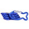 DAYnagh 5 Pieces Fish Shape Climbing Buckle Metal Locking Spring Hook Carabiner Clip for Camping Fishing Hiking Traveling, Blue view 3