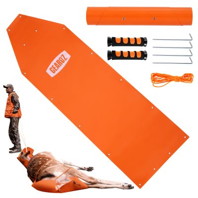 GearOZ Deer Drag Sled Thickened Game Hauler Strap Reduce Ground Friction & Transport Game Easier Heavy Duty Deer Pull Rope for Dragging Deer Cart Deer Hunting Accessories Gift for Hunters, Orange