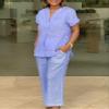 Womens Linen 2 Piece Casual Loose Matching Sets with Pockets Solid Summer Short Sleeve Top Wide Leg Pants Suit view 2