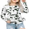 Arshiner 9yr Old Girl Tie Dye Shirt Ruched Knot Side Long Sleeve Tunic Tops for Girls Casual Teen Girls T Shirts Crew Neck Winter Tops for Girls view 1