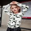Arshiner 9yr Old Girl Tie Dye Shirt Ruched Knot Side Long Sleeve Tunic Tops for Girls Casual Teen Girls T Shirts Crew Neck Winter Tops for Girls view 3