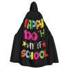 OKLRYNBV Unisex Adult Cape Party Happy 100th Day of School Halloween Hooded Cape Black view 1
