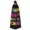OKLRYNBV Unisex Adult Cape Party Happy 100th Day of School Halloween Hooded Cape Black view 4