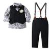 Boarnseorl Baby Boys Pants Sets,Infant Shirt+Pants+Bow Tie+Vest+Suspenders+Boutonniere,Toddler Little Kids Wedding Outfits,18-24M view 1