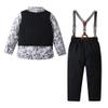 Boarnseorl Baby Boys Pants Sets,Infant Shirt+Pants+Bow Tie+Vest+Suspenders+Boutonniere,Toddler Little Kids Wedding Outfits,18-24M view 2