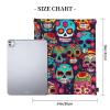 NOUZU Sugar Skulls Print Sports Drawstring Backpack For Women Men, Lightweight Gym Bag For Gym Travel Swimming, White view 4