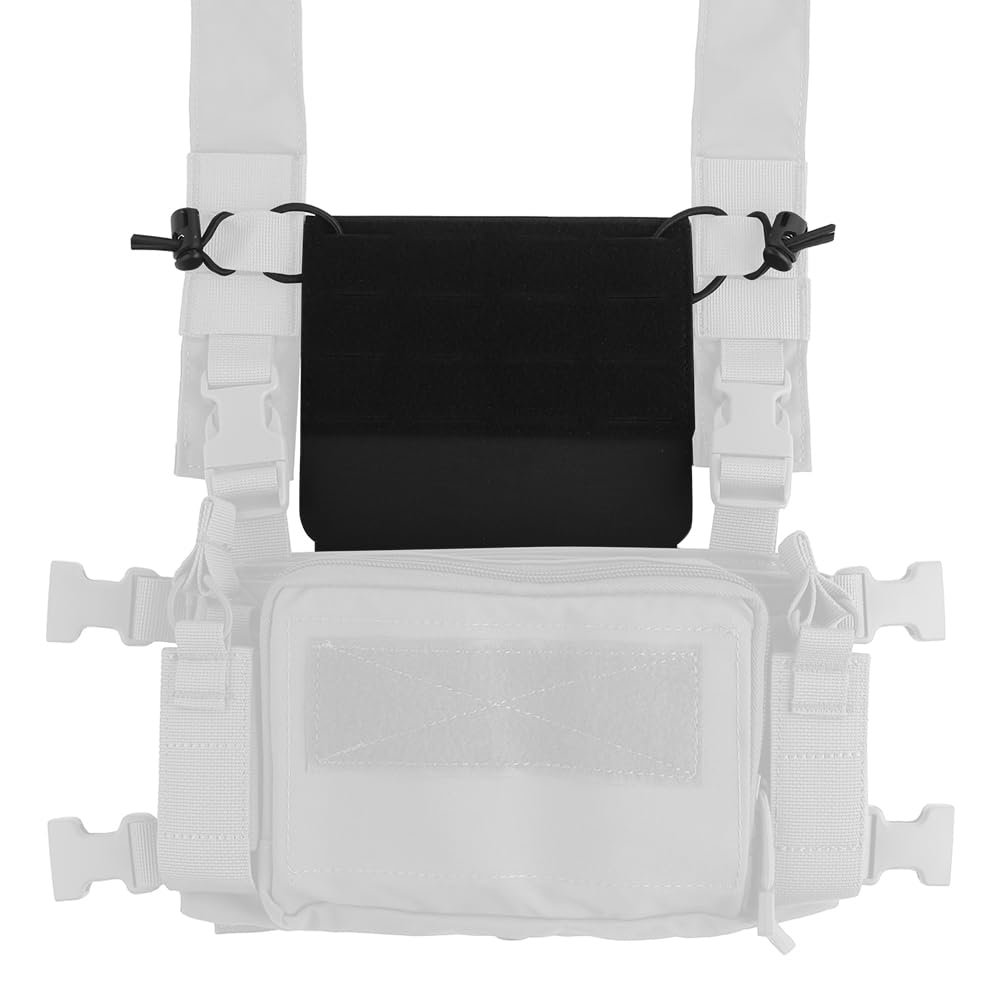Hdlsina Tactical Modular Panel with Hook and Loop for Tactical Chest Rig Huntting Vest (Black)