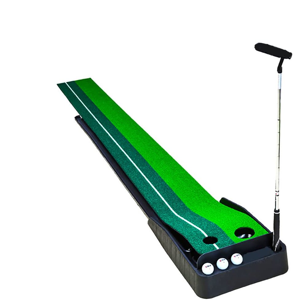 Golf Putting Mats with Ball Return Synthetic Turf Golf Practice Putting Green for Indoor