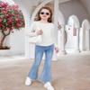 Arshiner Girls Tunics & Shirts - Long Sleeve Crew Neck White Shirts Size 10-11 view 4