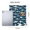 NOUZU Sharks Nautical Print Sports Drawstring Backpack For Women Men, Lightweight Gym Bag For Gym Travel Swimming, White view 4