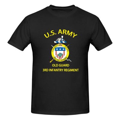WOLEN Us Army Old Guard 3rd United States Infantry Regiment Men's Round Neck Comfortable Short Sleeve T-Shirt, Large, Black