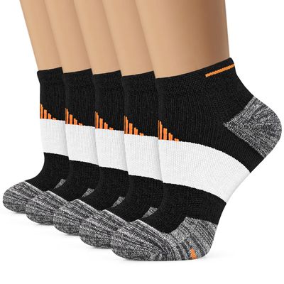 Iseasoo Copper Ankle Compression Socks - Low Cut Arch Support Socks for Men & Women, Running, Nurses, Plantar Fasciitis Socks(S/M)