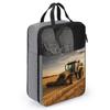 Travel Shoe Bag,Farm Tractor Harvest Print Shoe Pouch,outdoor Zippered Carrier Shoe Bags,mens Womens Shoe Tote Bag view 3