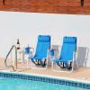 2 Pack Outdoor Beach Portable Lawn Chair,Portable Lightweight Folding Chair for Adults,Folding Beach Chair,Portable Backpack Foldable Camping Chair,with Cup Holder,for Patio Pool Yard Garden (Blue) view 1