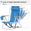 2 Pack Outdoor Beach Portable Lawn Chair,Portable Lightweight Folding Chair for Adults,Folding Beach Chair,Portable Backpack Foldable Camping Chair,with Cup Holder,for Patio Pool Yard Garden (Blue) view 3