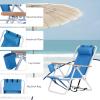 2 Pack Outdoor Beach Portable Lawn Chair,Portable Lightweight Folding Chair for Adults,Folding Beach Chair,Portable Backpack Foldable Camping Chair,with Cup Holder,for Patio Pool Yard Garden (Blue) view 4