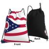 NOUZU Ohio State Flag Print Sports Drawstring Backpack For Women Men, Lightweight Gym Bag For Gym Travel Swimming, White view 3