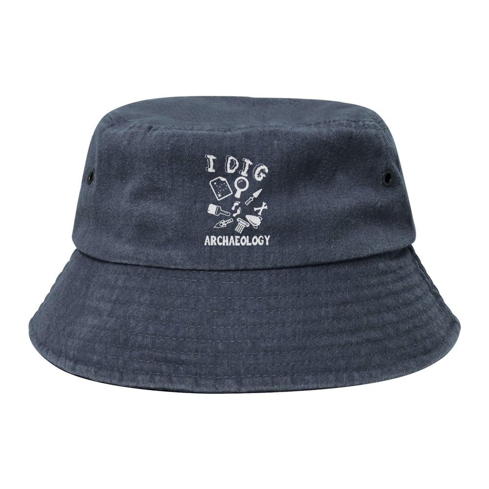 AIZBEGDLU Archaeology Bucket Hat Summer Sun Hat Navy Blue
